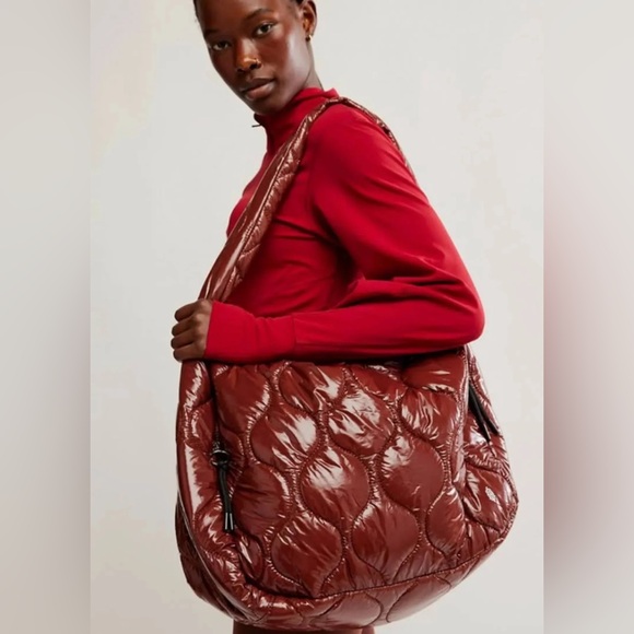 Free People Handbags - Free People FP Movement Surplus Shine Carryall in Nutshell NWT